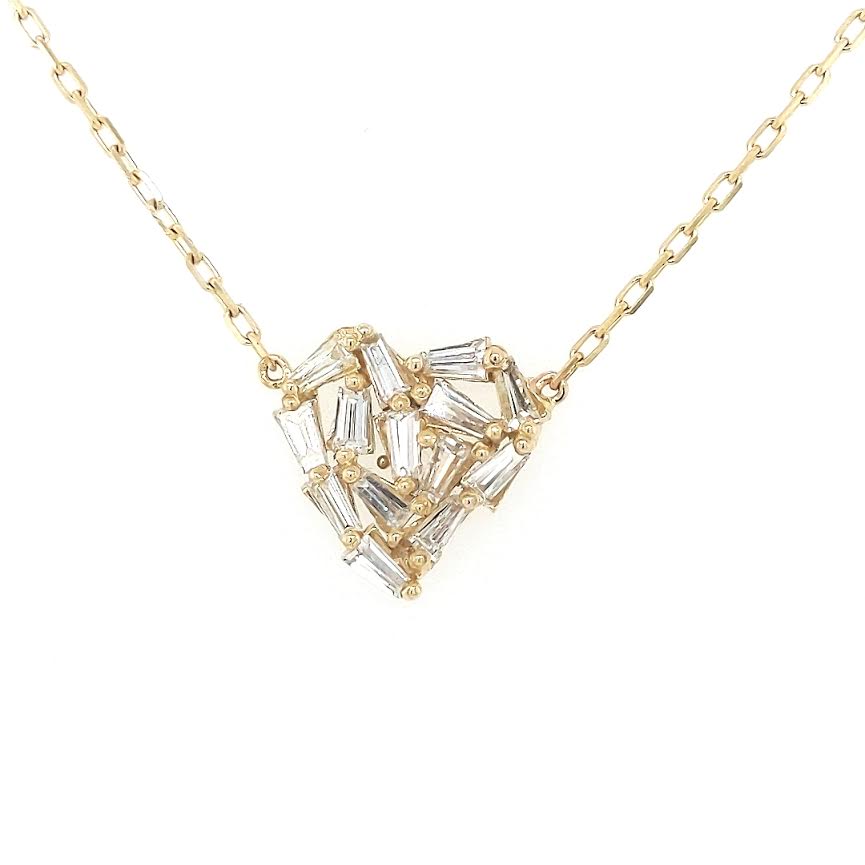 Diamond Baguette Heart Pendant