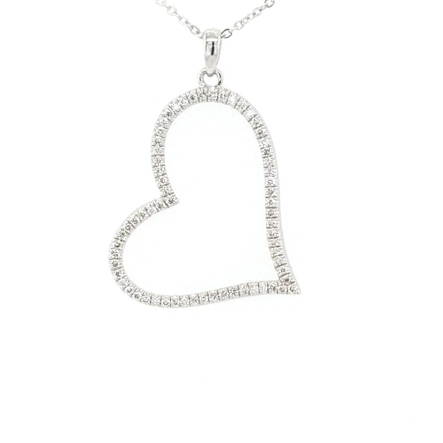 14K Gold Diamond Heart Drop 