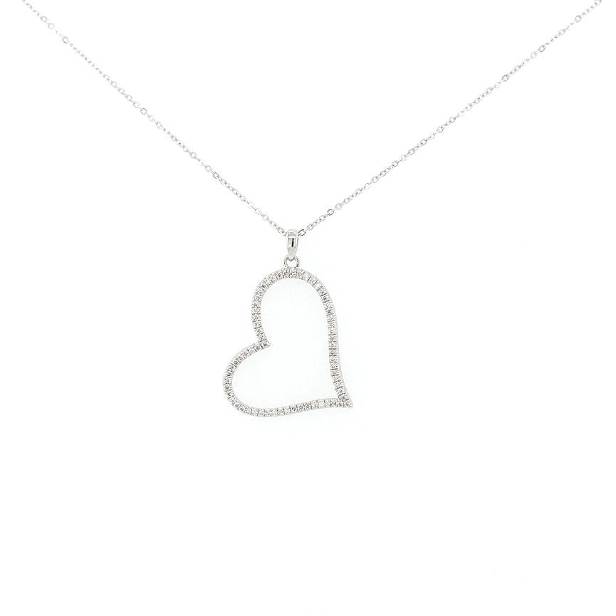 14K Gold Diamond Heart Drop 