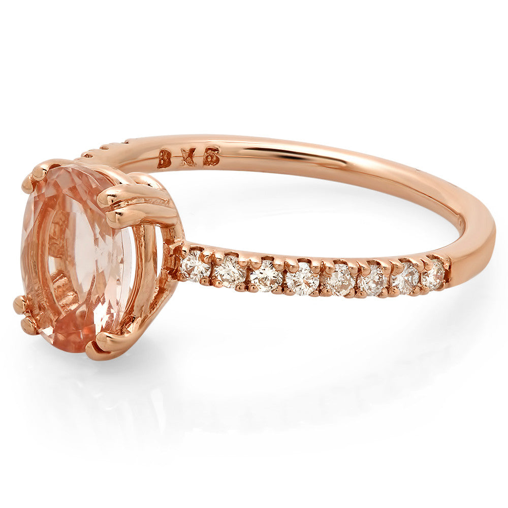 14K Women's Oval Morganite Ring