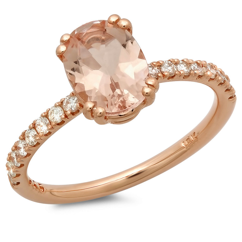 14K Women's Oval Morganite Ring