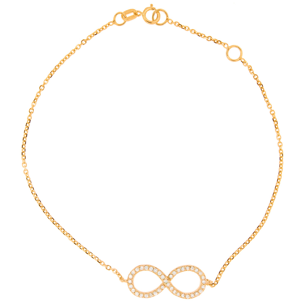 14 Carat Gold Infinity Braclet with 40 Round Diamonds - Rose Gold