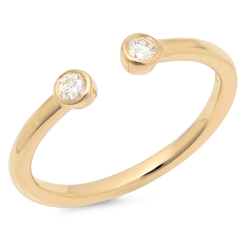 14 Carat Gold Open Diamond Ring - Yellow Gold