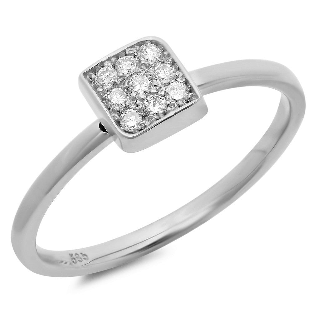 14 Carat Hard Nine Ring with 9 Round Diamonds