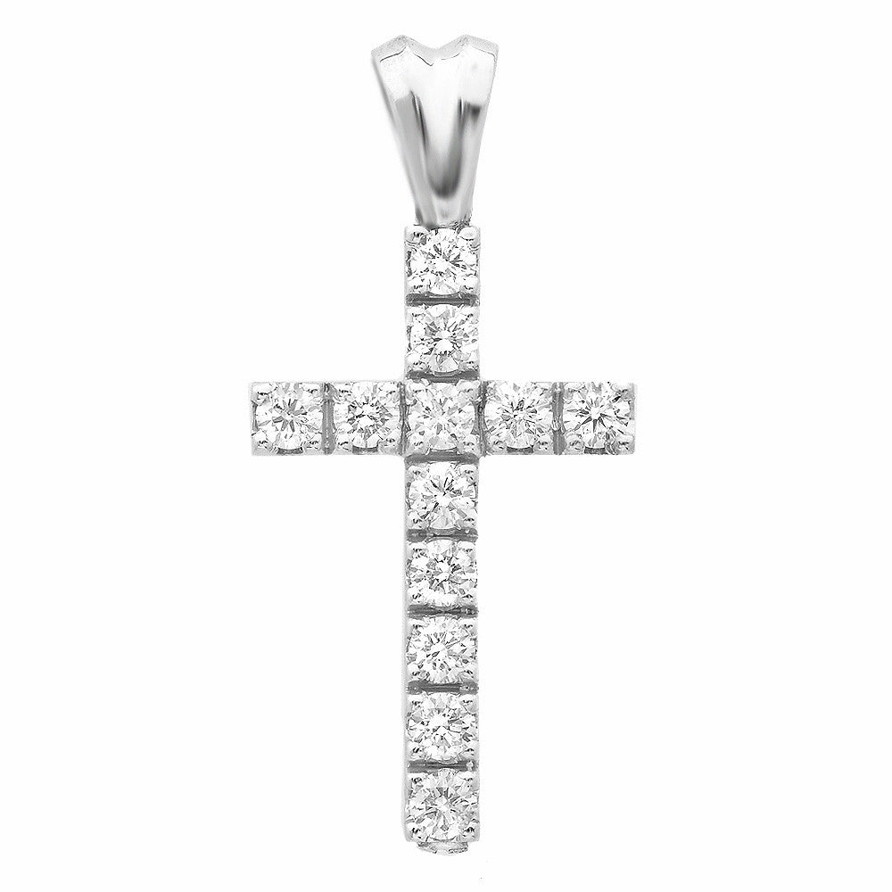 Cross Pendant with 12 Round Diamonds