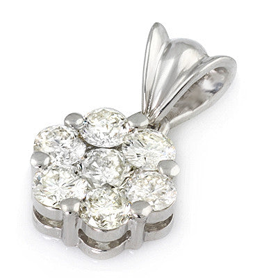 Diamond Pendant with Invisible Setting and 7 Round Diamonds