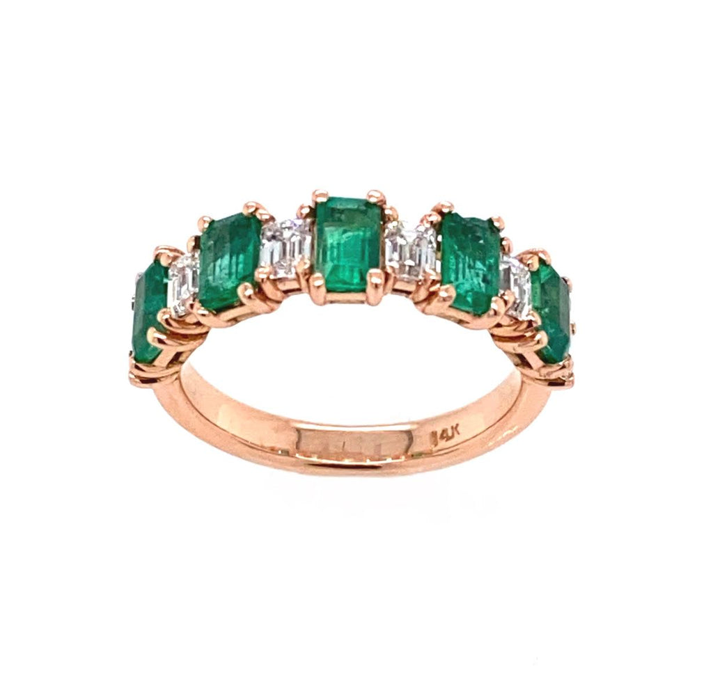 Emerald Diamond and Emerald Color Stone Ring