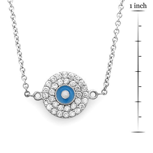 Evil Eye Necklace with 33 Round Diamonds 16"