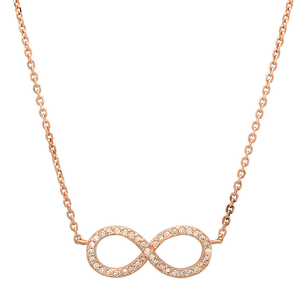 14 Carat Gold Infinity Necklace with 40 Round Diamonds
