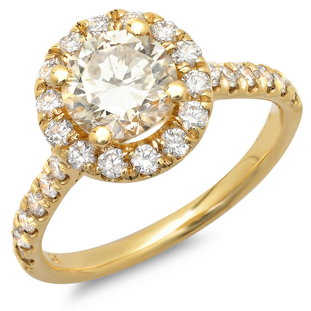 Round Diamond Ring in a Halo Setting with 28 Round Diamonds