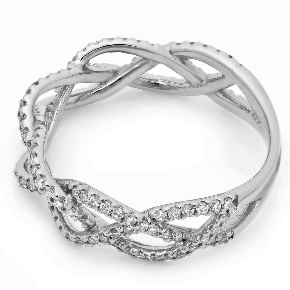 Women's Intertwined Ring with 117 Round Diamonds