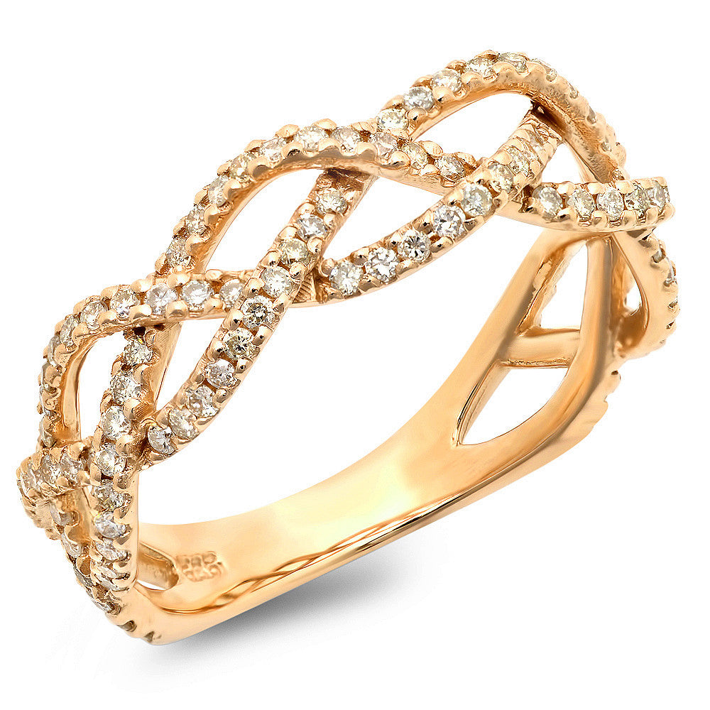 Women's Intertwined Ring with 117 Round Diamonds