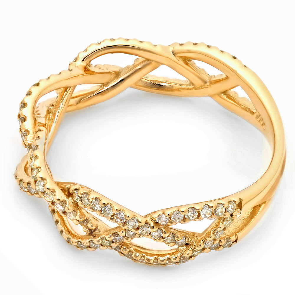 Women's Intertwined Ring with 117 Round Diamonds
