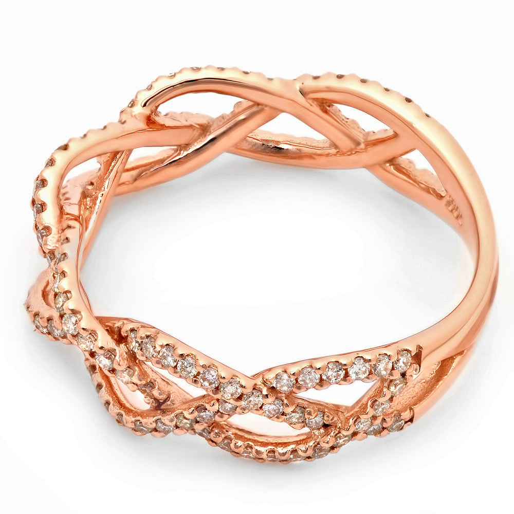 Women's Intertwined Ring with 117 Round Diamonds