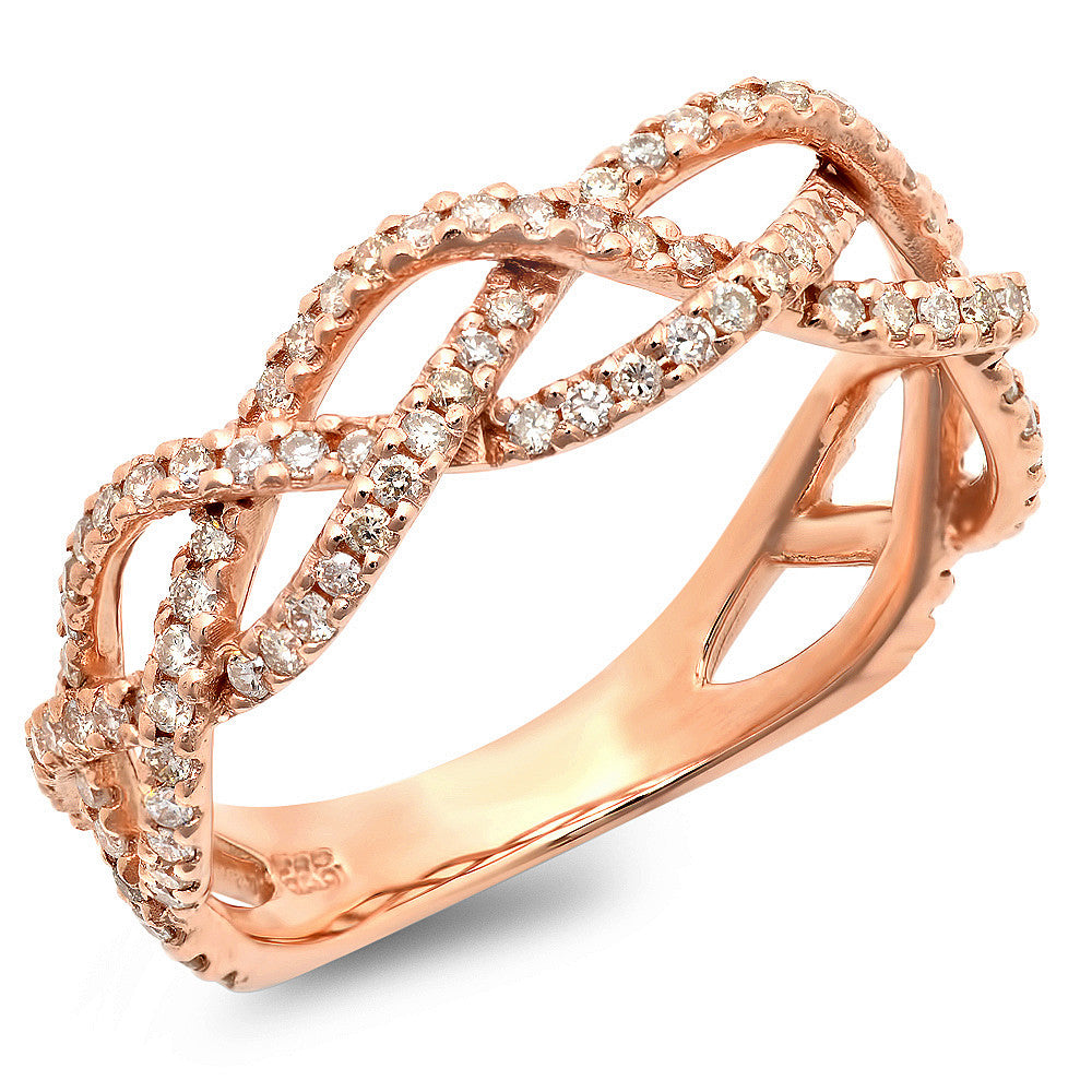 Women's Intertwined Ring with 117 Round Diamonds