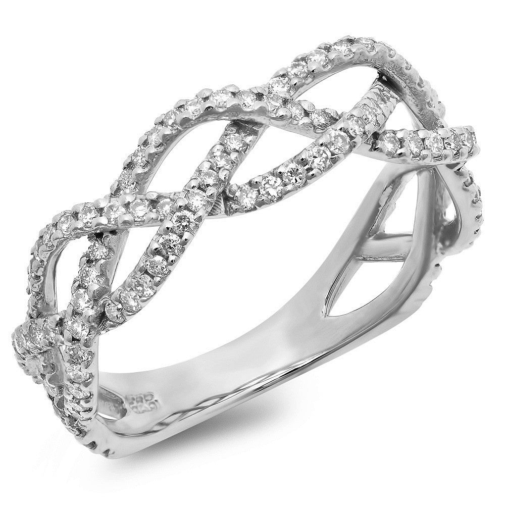 Intertwined "Braided" Ring with 117 Round Diamonds - Tregali