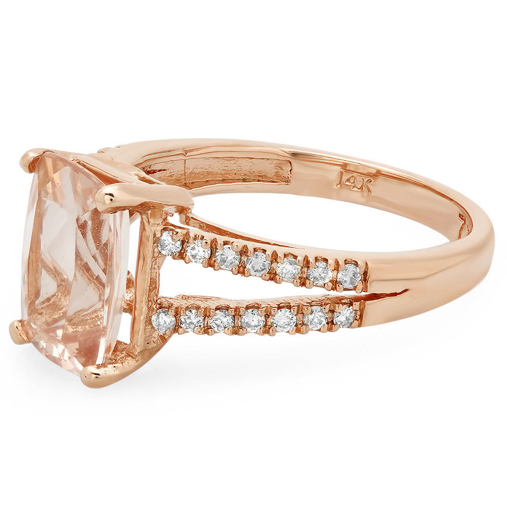 Women's Splint Shank Morganite Ring