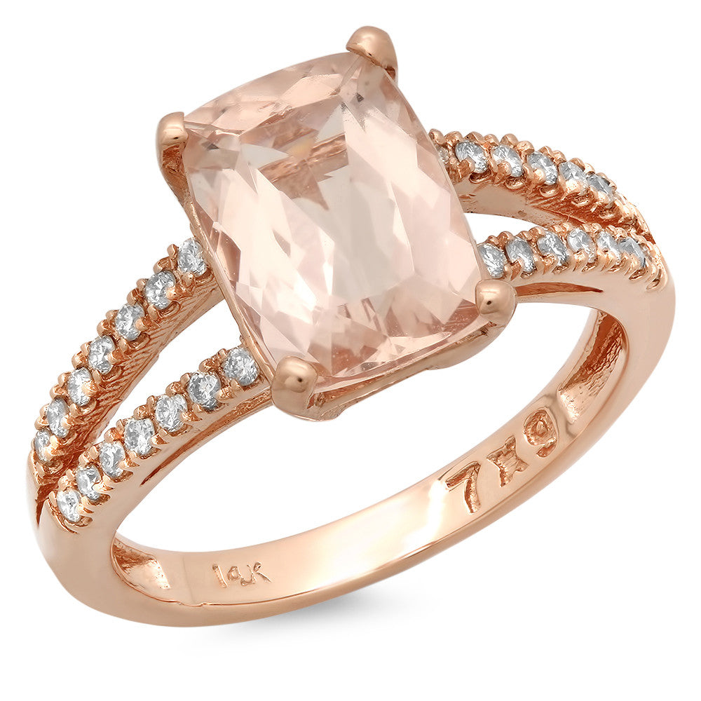 Women's Splint Shank Morganite Ring